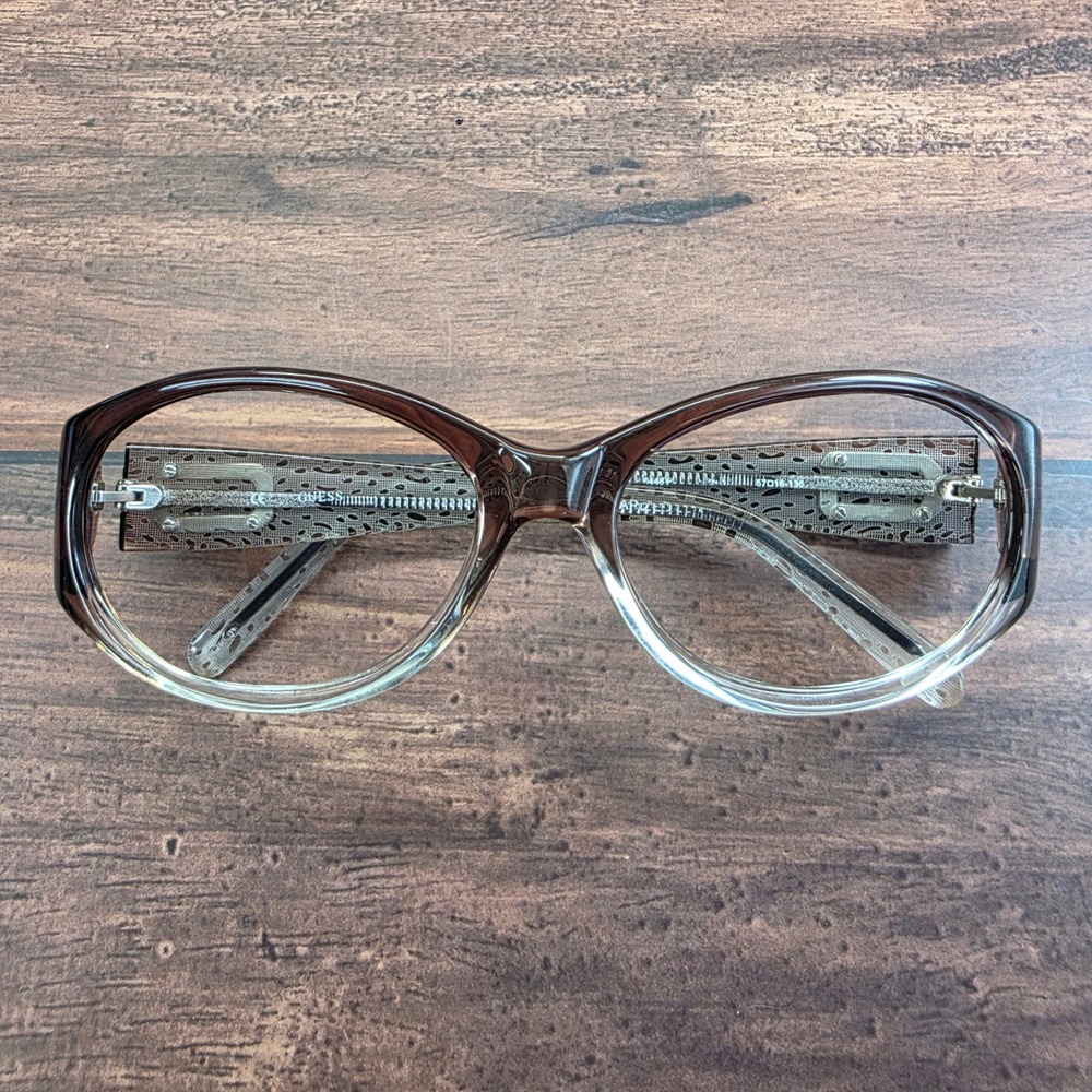 GUESS GU2448 Brown Clear Gradient Cat Eye Eyeglasses Frames 57-16-130 Women - Picture 6 of 8